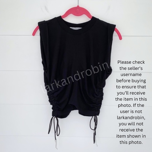 NEW Alexander Wang Wash and Go Twist Crop Top with Side Ties Black XS - Picture 12 of 17